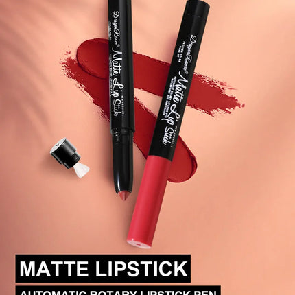 12 Colors Lipstick Pencil Matte Velvet Waterproof Long-lasting Non-stick Cup Lip Stick Sexy Rose Red Automatic Lip Liner Makeup