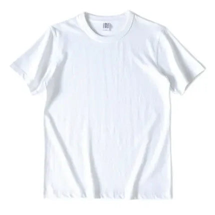 2023 Summer Japanese Heavy Cotton T-shirt Men's Brushed Round Neck Thick Cotton Short-sleeved Khaki T-shirt