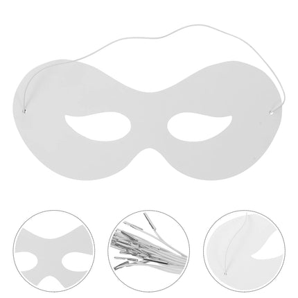 40pcs Blank Masks Diy Paintable White Paper Masks For Kids - Decorate Half Face Masquerade For Activities Halloween Costumes