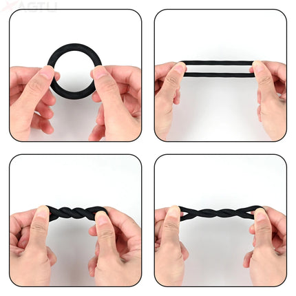 Silicone Cock Penis Rings Penis Ring Sex Toys for Men Enlargers Erection Enhancing Ultra Soft Long Lasting Stronger Cockring 18+