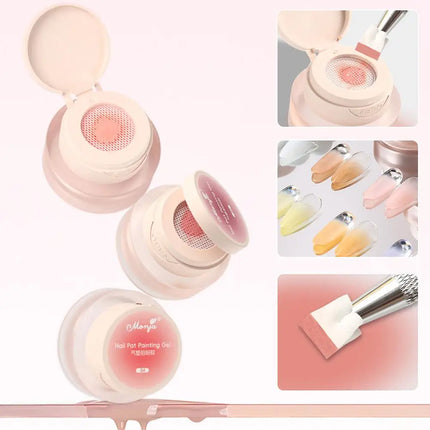 1Jar Cushion Patting Gel Polish Ombre Black White Peach Pat Pat Gel Nail Polish Drawing Liner French Nail Cushion Gradient Gel