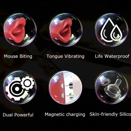 Powerful Licking Vibrator for Woman Tongue Sucking Clitoris Stimulator G Spot Sucker Oral Nipples Massager Sex Toys for Adult