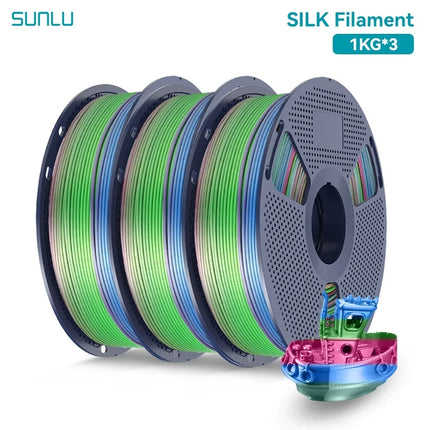 SUNLU 3KG 3D Printer Shiny Silk PLA Filament 1.75mm 1000g 3D Printer Neatly Wound 3D Filament for 3D Printer& 3D Pen