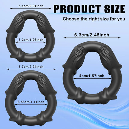 3pcs/Set Silicone Penis Ring Ejaculation Delay Cock Rings Dick Erection Cockring Male Lock Sperm Trainer Adult Sex Toys For Men