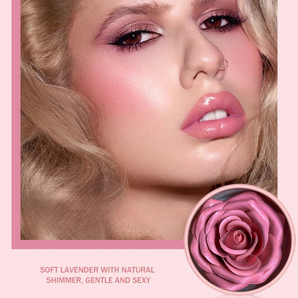 4-Color Rose Petal Blush,Waterproof Blush Cream,Natural Finish,Light Coverage,Perfect Gift for Christmas and Valentine's Day