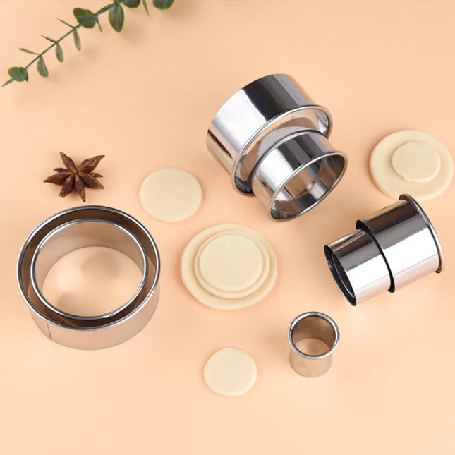 11pcs Round Cookie Biscuit Cutter Set Stainless Steel Donut Cutter Ring Molds Kitchen Graduated Circle Pastry Cutters Bakeware
