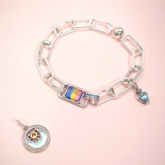 925 Sterling Silver ME Series Charm Infinite Heart&Animals Pendant Fit Original Bracelet Women DIY Party Jewelry Gift Daily Wear