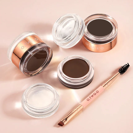O.TWO.O Eyebrow Pomade 2-in-1 Brow Gel Wax Waterproof Long Lasting Creamy Texture Eye Brow Tint Enhancer Cosmetic Makeup