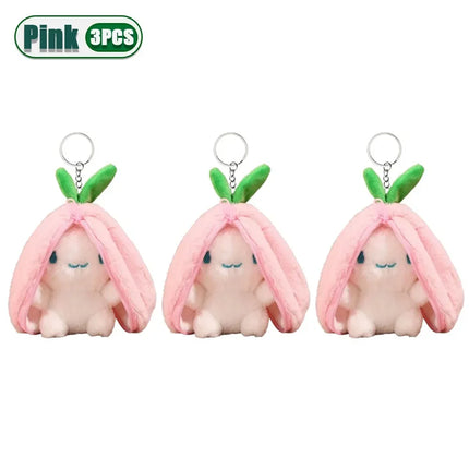 Funny Strawberry Carrot Rabbit Plush Toys Stuffed Into Fruit Transform Soft Animals Bunny Doll For Boys Girls Birthday Gift
