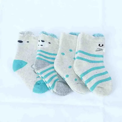 Cute Cartoon Baby Socks Winter Thicken Warm Terry Sock for Newborn Korean Kawaii Infant Toddler Girls Boys Middle Tube Socks