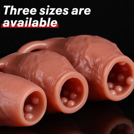Dick Sleeve Enlargement Lock Sperm Dildo Penis Ring Adult Men Sex Toys Enlarged Thick Cock Sleeve Soft Silicone Male 18 Sexy Toy