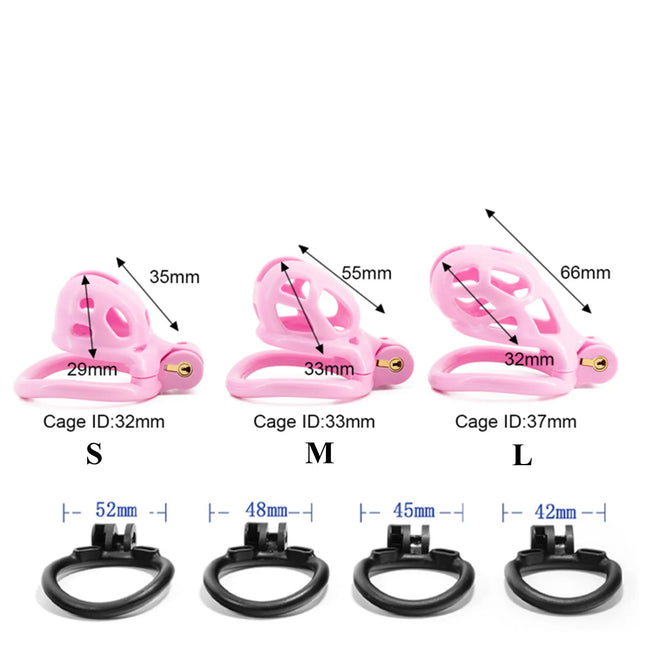 6 Colors of Cobra Chastity Cage for Men Penis Lock with 4 Size Cock Rings CB Chastity Device for Gay Men Penis Restraint Sex Toy