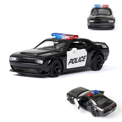 1/36 Alloy Diecast Car Models Toys Dodge Challe 2 Doors Opened With Pull Back Function Metal Sports Cars Model For Children Toys