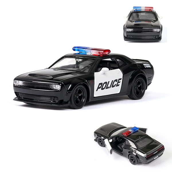 1/36 Alloy Diecast Car Models Toys Dodge Challe 2 Doors Opened With Pull Back Function Metal Sports Cars Model For Children Toys