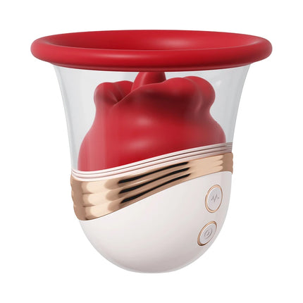 Licking Sucking Breast Vibrator Breast Massager 10 Modes Tongue Vibration and Suction Ergonomic Silicone Cup for Nipple Pleasure
