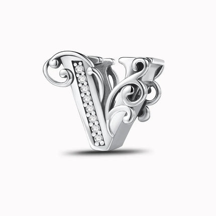 925 Sterling Silver English Letter Charms Beads Fit Original Pan DIY Bracelets Making Gift Of High Quality Fine Jewelry