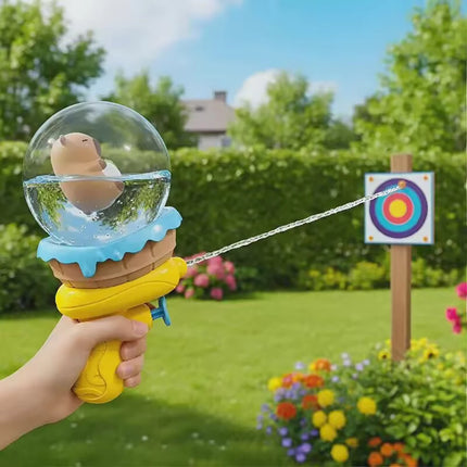 Kids Capybara Water Gun Toy with Light Detachable Water Tank Leakproof Summer Outdoor Beach Pool Shooting Game Toy for Children