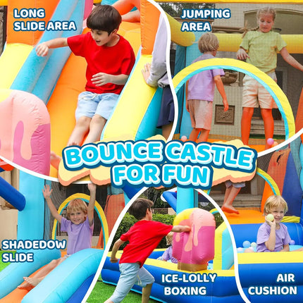 SkyBounce Inflatable Bounce House for Kids Fun Double Slide Jumping Inflatable Bouncer Blow Toddler Bouncy House Indoor Outdoor