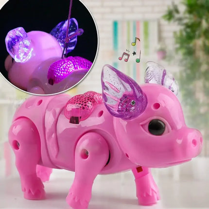 New Pink Color Electric Walking Pig Toy With Light Musical Kids Funny Electronics Toy Children Birthday Gift Toys