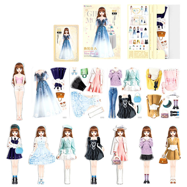 Magnetic Dress Up Set Paper Doll Dress Set Preschool Learning Toys Magnet People Clothes Cultivate Aesthetics for Girls Boys