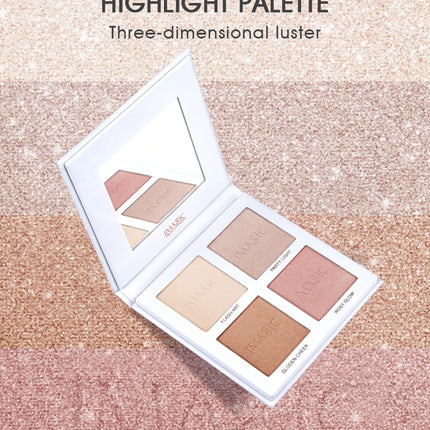IMAGIC 4-Color Highlighter&Contouring For Face Bronzer Face Makeup Combination Palette Long-Lasting Brighten Skin Cosmetics