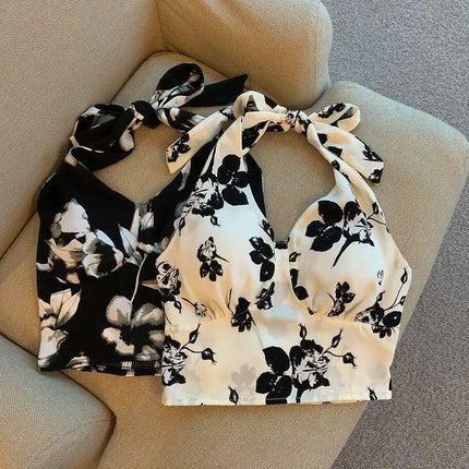 Women Sweet Elastic Camis Underwear Padded Bra Spaghetti Cute Crop Tops Print Tank Tops For Women Summer 2026