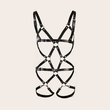 Women PU Leather Harness Set Body Garters Belts Gothic Goth Underwear Suspenders Clothing Accessories
