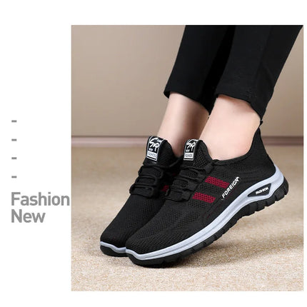 Women Casual Sports Shoes Breathable Lightweight Sneakers Anti-slip Flats Outdoor Running Walking Shoes Female Vulcanized Shoes