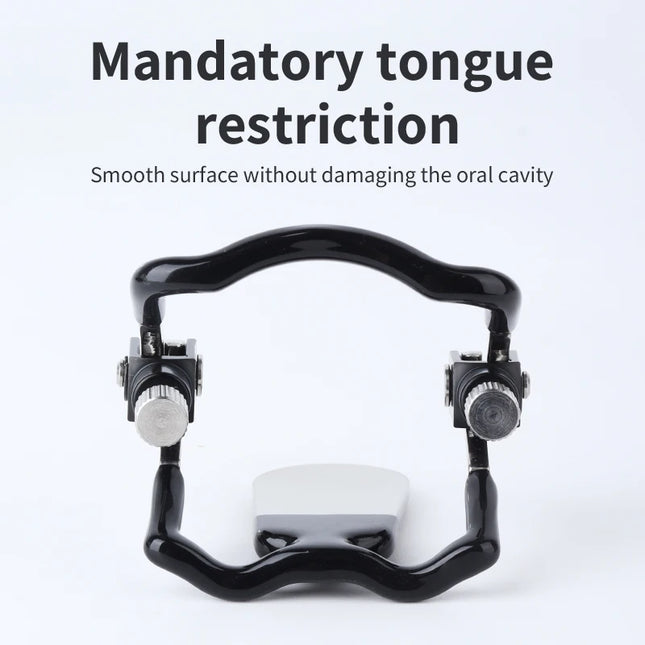 Stainless Steel BDSM Gag with Tongue Press Adjustable Metal Mouth Restraint Mouth Plug Slave Deep Throat Gag Restraint for Adult