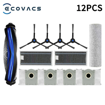 Ecovacs X8 Pro Omni Robot Vacuum Spare Parts Main Side Brushes Mop Cloths HEPA Filters Dust Bags Accessories