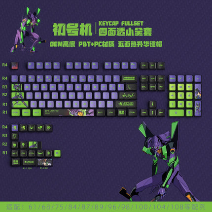 2025 New Eva Rebuild Of Evan Anime Figure Four Sided Side Transparent Pbt Thermal Sublimation Transparent Crystal  Key Cap Gifts