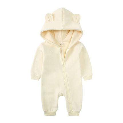 New Bodysuit For Newborn Rompers Baby Boys Girls Clothes Long Sleeve Solid Hoodies Bear Jumpsuit Costume Infant Onesies 3M-24M