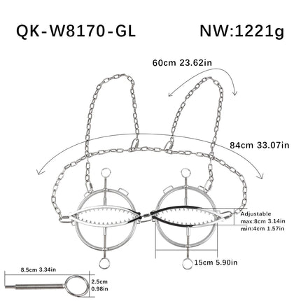 QKKQ Wearable Stainless Steel Breast Bondage Sexy Tools Chest Stimulate Nipples Massager BDSM Sex Toys Couple Erotic Accessories