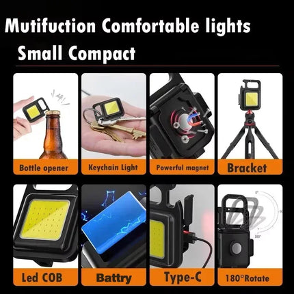 3LED Strong Light Flashlight Rechargeable Multi functional for Long Range Portable Outdoor Home Mini Flashlight Cap Clip Light