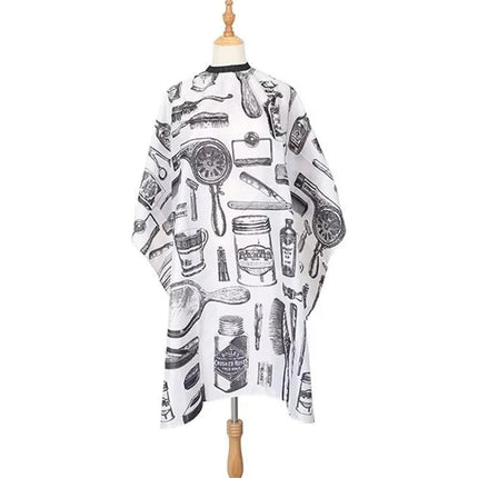 Barber Cape & Neck Brush Set, Waterproof Retro Print Hair Cutting Cape, Soft Neck Duster Brush for Salon Home Hairdressing