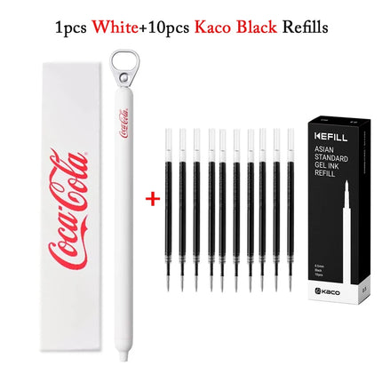 KACO Coca Cola Gel Ink Pen Pull Ring high-quality 0.5 dual-core ST head,Quick Drying Black stylo for office signing school suppl