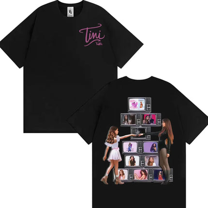 Singer TINI STOESSEL Futtura Album 2025 Tour T-shirt Men Women Fashion Aesthetic Retro Tee Shirt Cotton Casual Oversized T Shirt