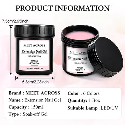 150ml Large Capacity Quick Extension Nail Gel Polish Nude Pink Milky White Builder Nail Art Varnish Manicure DIY Nail Supplies