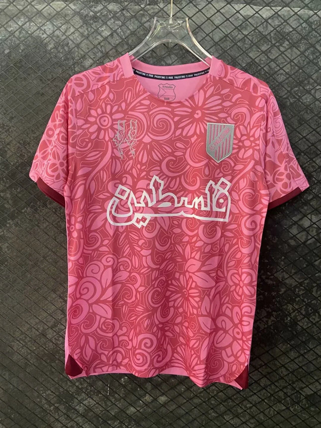 3D printed Chilean Palestino jersey 2425, a rare pink football team shirt for men and women, quick-drying and breathable T-shirt