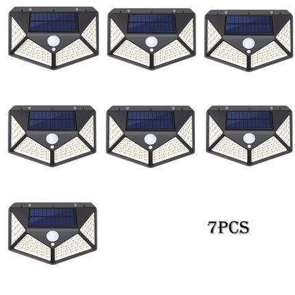 1-12 Pack Solar Lights Outdoor 100 LED Wall Lamp Motion Sensor Lights Waterproof Solar Street Light for Garden Porch Yard Garage