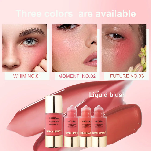Dewy Natural Liquid Blush, Multi-Use Liquid Blush for Cheeks & Lips, Beginner-Friendly, Watery Pinkish Glow Makeup Effect