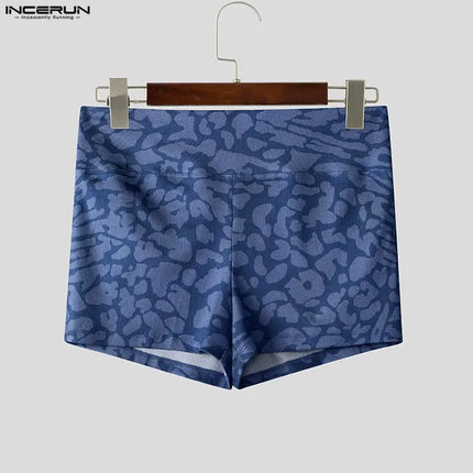 INCERUN Men's Shorts Leopard Printing Elastic Waist Joggers Men Bottoms Summer Streetwear 2026 Casual Unisex Shorts Vacation