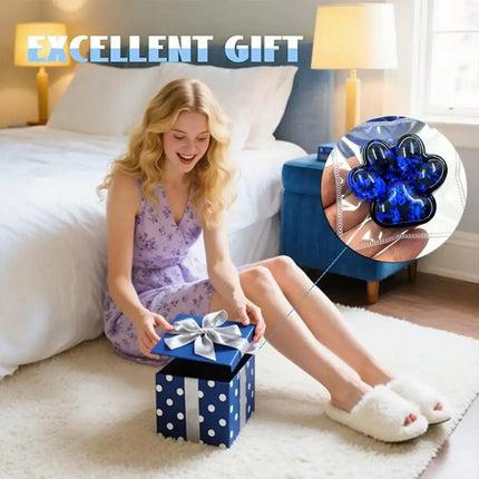 (HefengCL) Black Blue Glitter Cat Paw TPR Squishy Toy, Soft Stress Relief Squeeze Toy,  Ideal Party Favors & Classroom Rewards