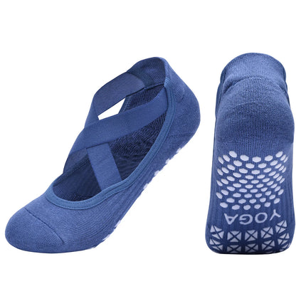 Women Non-Slip Yoga Socks Silicone Indoor Cotton Bandage Backless Pilates Fitness Sock Ladies Ballet Dance Sports Grippers Socks