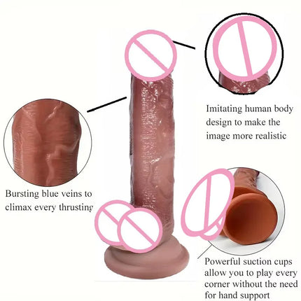 Realistic Dildo Waterproof Silicone Penis Adult Sex Toys G-spot Anal Stimulation Masturbator Dildo with Suction Cup Adult SexToy