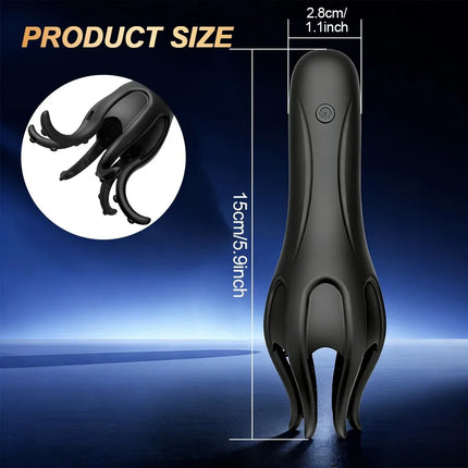 Powerful Glans Trainer Male Penis Massager Delay Ejaculation Tongue Licking G Spot Stimulator Masturbator Adult Sex Toys for Men