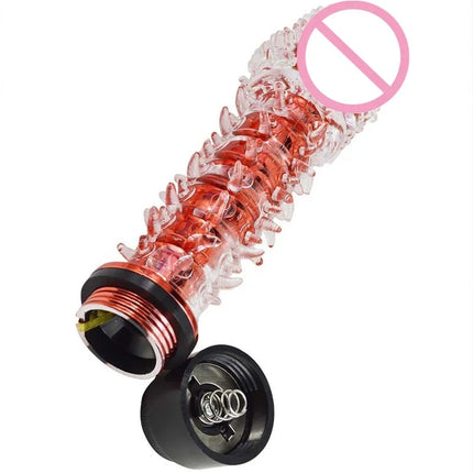 New G Spot Stimulator Vibrator Women Realistic Jelly Vibrating Dildo With Thorn Dragon Beard Small Bald Vibrator Wand Adult Toys