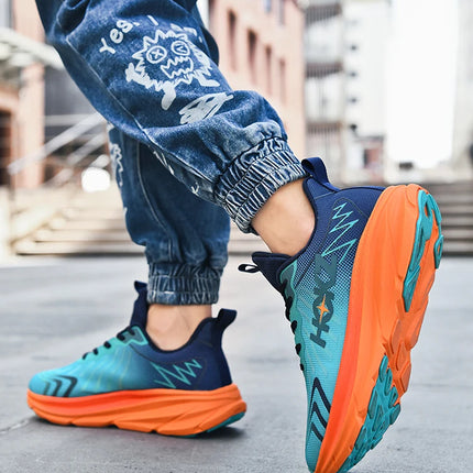 Carbon Plate Air Cushion Running Shoes for Men Soft Chunky Sneakers Women Daily Commuting Shoes Outdoor Casual Walking Shoes