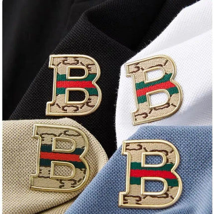Summer 2025 men's golf fashion: short-sleeved polo shirt, high-end design, exquisite ice silk embroidery, breathable T-shirt