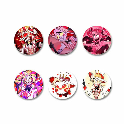 Lucifer Alastor Duckies Soft Button Pins DIY Round Snap-in Brooches Backpack Shirt Accessories  Customize Cartoon Cosplay Badge